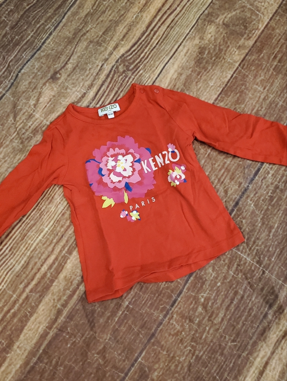 Kenzo Kids Red Floral Long Sleeve Tee size 18m